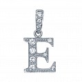 925 Sterling Silver CZ Initial Letter 'E' Pendant
