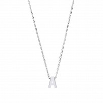 925 Sterling Silver Plain Initial 'B' Pendant With A Fine Belcher Chain