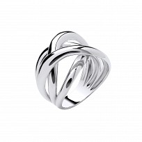 Silver Crossover Ring