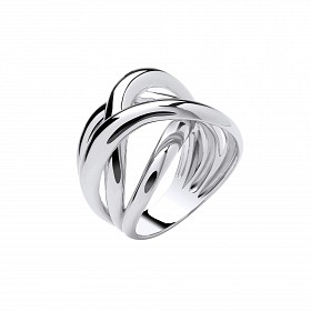 Silver Crossover Ring