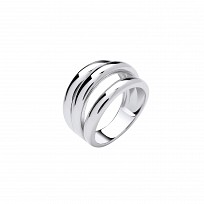 Silver Plain 3 Row Ring