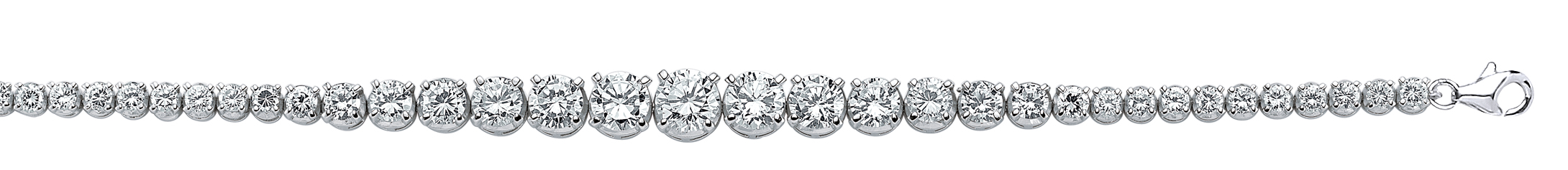 925 Sterling Silver Cubic Zirconia Round Graduated Bracelet