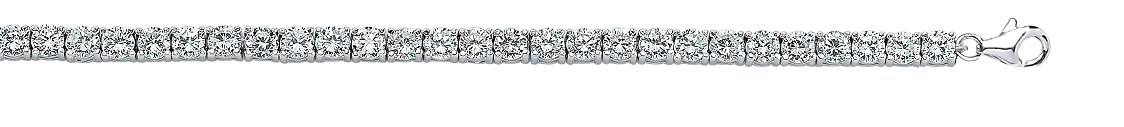 925 Sterling Silver Cubic Zirconia Round Clawset Tennis Bracelet