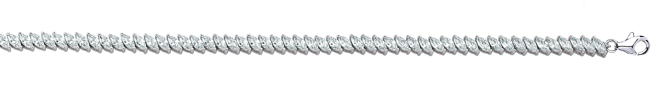 925 Sterling Silver Cubic Zirconia Marquise Bracelet