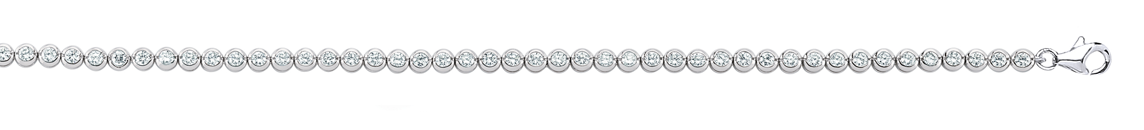 925 Sterling Silver Cubic Zirconia Rubover Bracelet