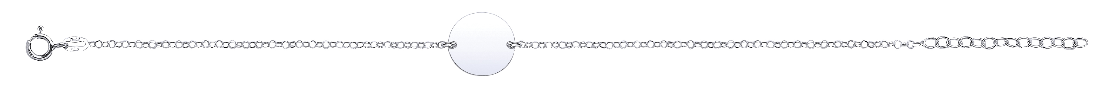 925 Sterling Silver Ladies Bracelet With A 925 Sterling Silver Disc