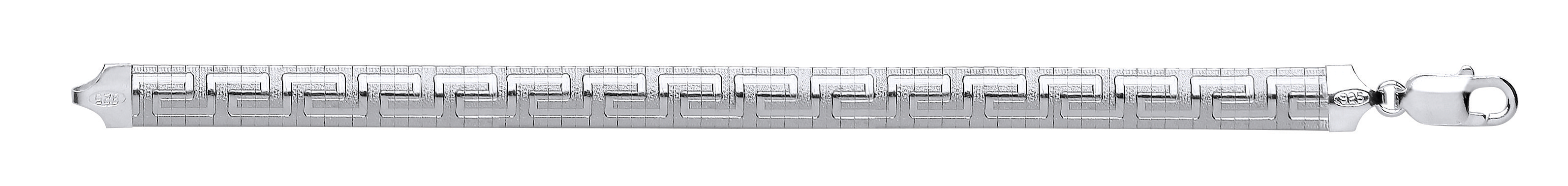 925 Sterling Silver Ladies Flat Bracelet With Greek Style Engraving