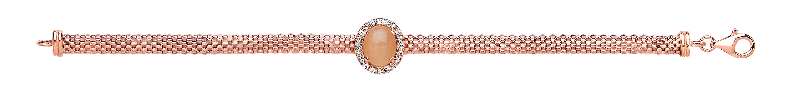 Rose Gold Plated Correana Bracelet With CZ Oval Centre