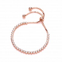 Rose Gold Plated Adjustable CZ Tennis Bracelet