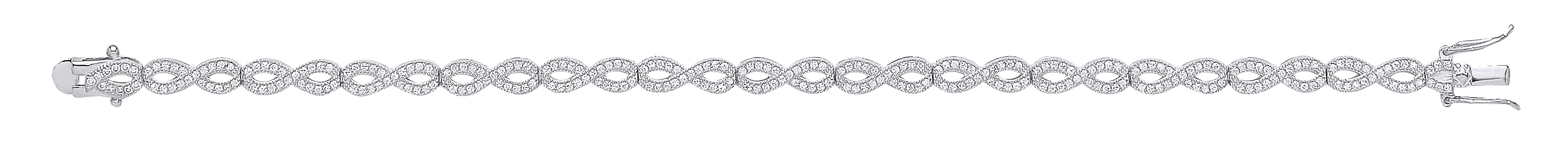 Silver CZ Infinity Link Tennis Bracelet