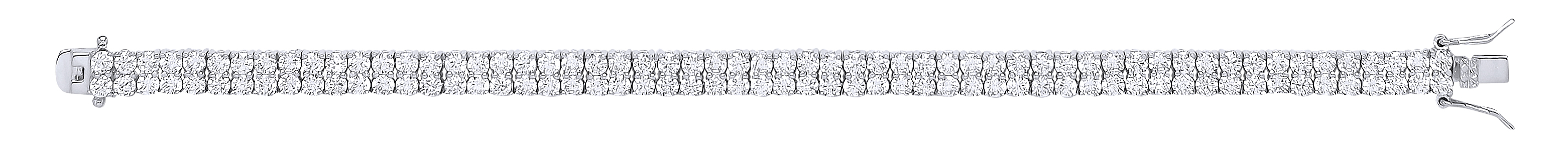 925 Sterling Silver CZ Double Row Tennis Bracelet