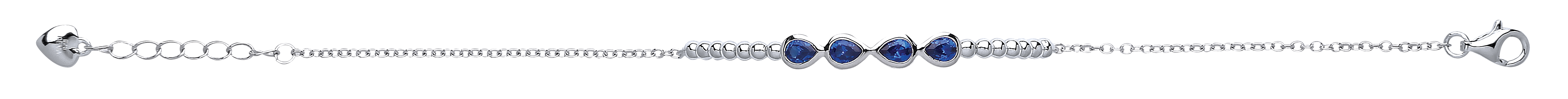 925 Sterling Silver Ladies Sapphire Fancy Bracelet