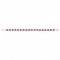 925 Sterling Silver CZ and Ruby Fancy Bracelet