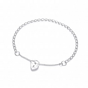Anti Tarnish Charm Padlock Bracelet