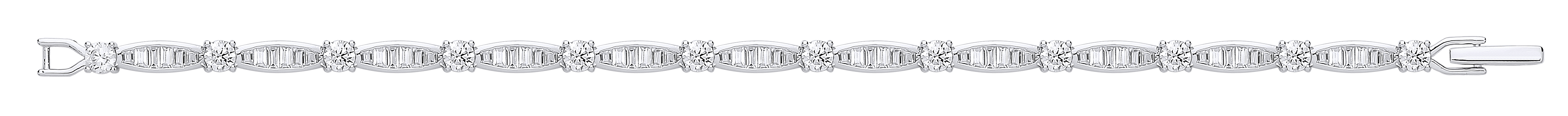 925 Sterling Silver CZ Fancy Tennis Bracelet