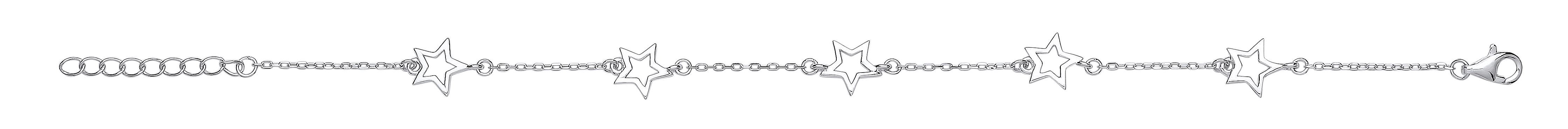 Silver Cutout Stars Bracelet
