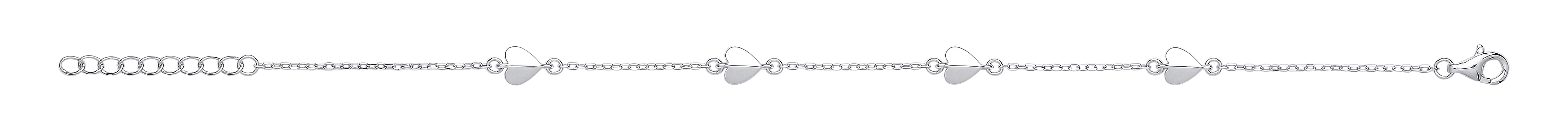 Silver Fancy Hearts Bracelet