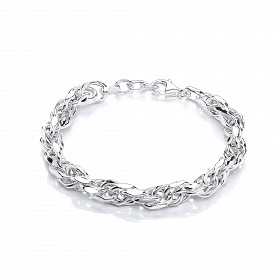 925 Sterling Silver Ladies Rope Bracelet