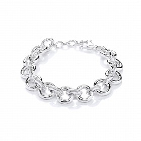 925 Sterling Silver Ladies Fancy Belcher Bracelet