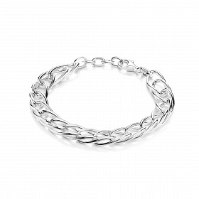 925 Sterling Silver Ladies Fancy Cable Link Bracelet