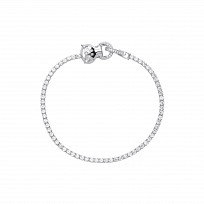 Silver CZ Tennis Bracelet With Panther Clasp