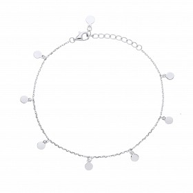 Silver Ladies Disc Charm Bracelet