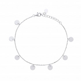 Silver Ladies Disc Charm Bracelet