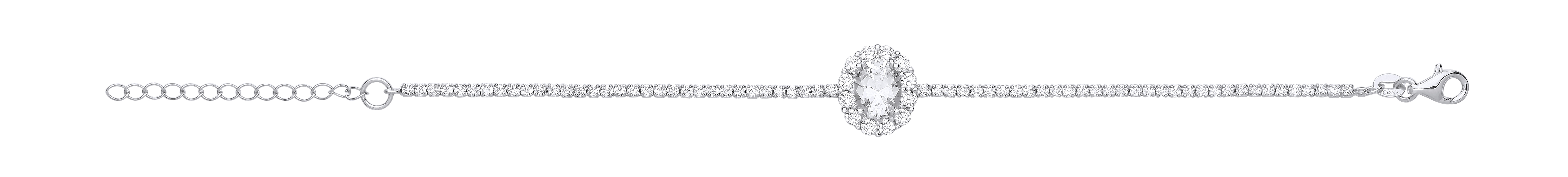 Silver CZ Tennis Bracelet With Centre Detail
