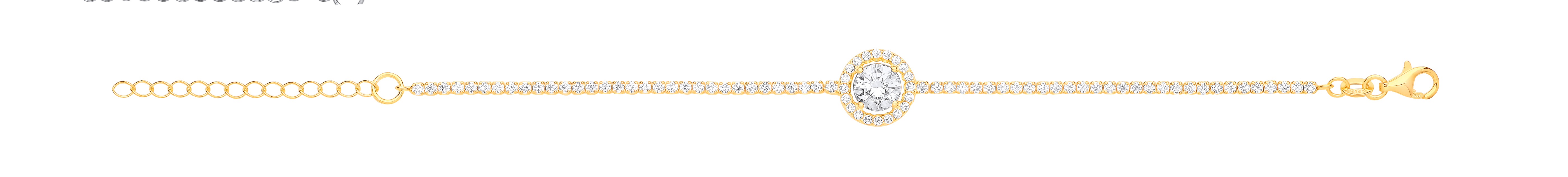 Gold Plated CZ Tennis Bracelet With Centre Detail