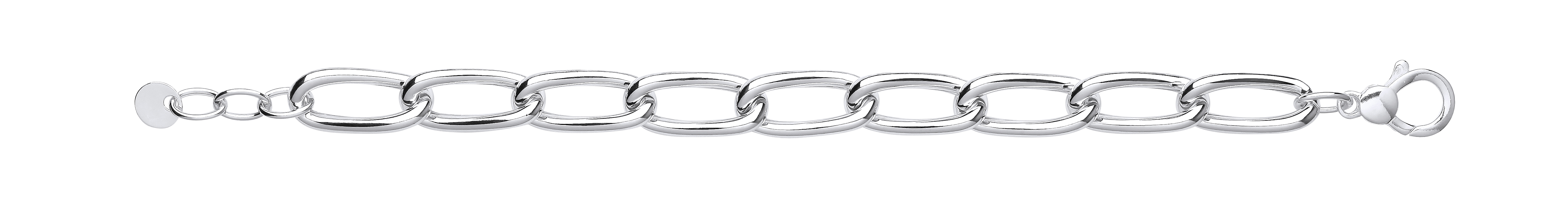 Silver Fancy Chunky Link Bracelet