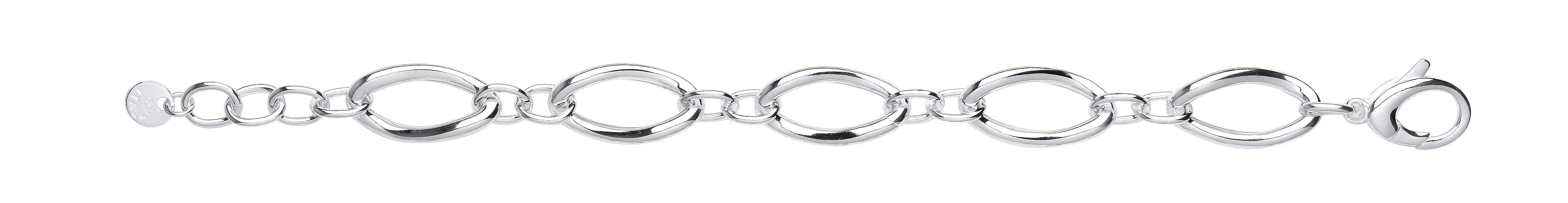 Silver Fancy Chunky Link Bracelet (+ Extension)