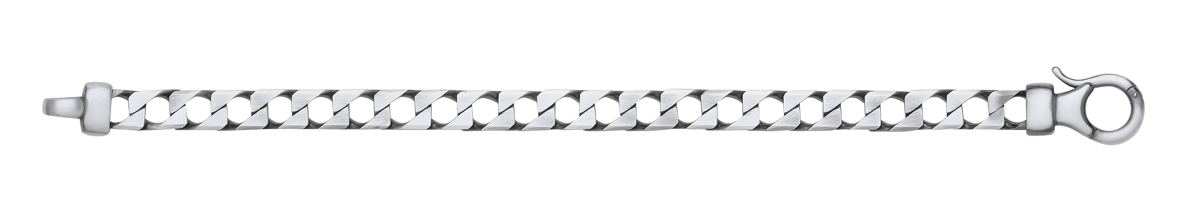 Black Ruthenium Brushed Square Curb Link 8.5