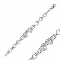 Silver Childrens CZ Boxing Gloves Belcher 6