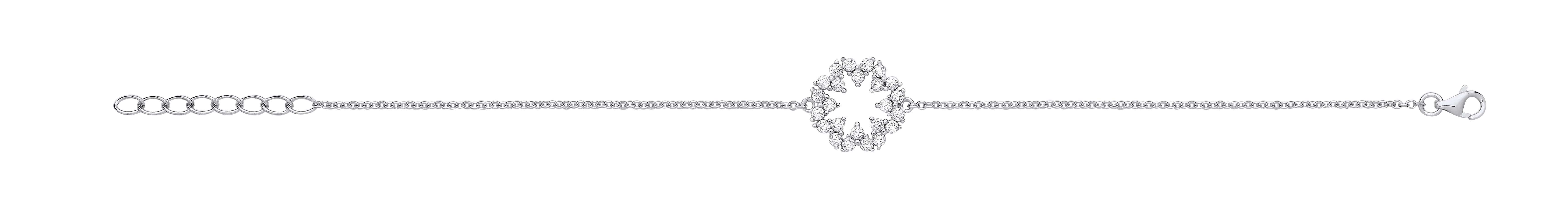 Silver CZ Circle Design Bracelet