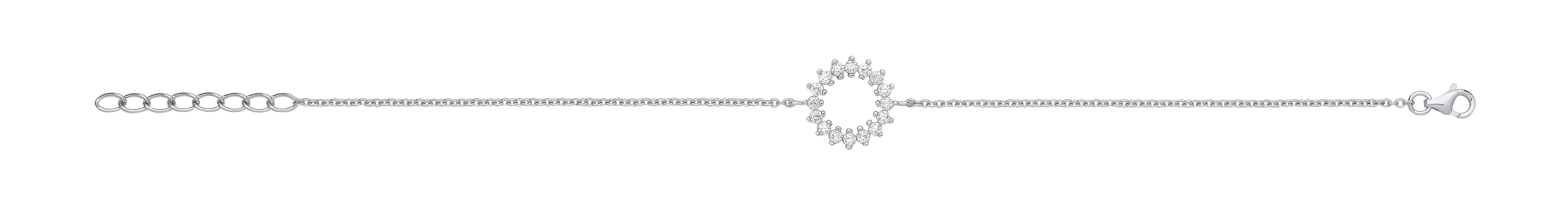 Silver CZ Circle Design Bracelet