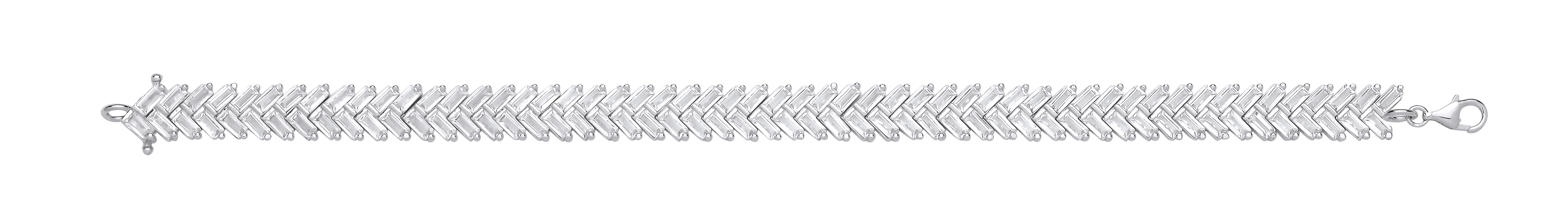 Silver CZ Baguette Tennis Bracelet