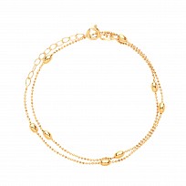 925 Diamond Cut Collarette 3mm Oval Beads Yellow Gold Plate