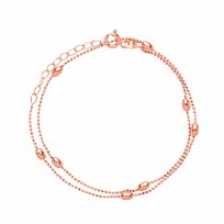 925 Diamond Cut Collarette 3mm Oval Beads Rose Gold Plate