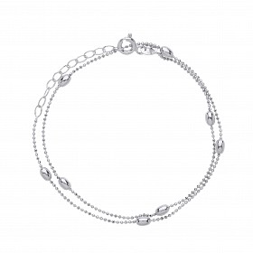 925 Diamond Cut Collarette 3mm Oval Beads Rhodium Plate