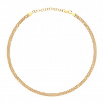 925 Sterling Silver Bead Collarette Yellow Gold Plate