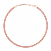 925 Sterling Silver Bead Collarette Rose Gold Plate