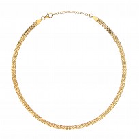 925 Sterling Silver Bismark Collarette Yellow Gold Plate