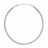 925 Sterling Silver Bismark Collarette Rhodium Plate