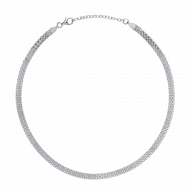 925 Sterling Silver Bismark Collarette Rhodium Plate