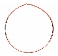 925 Sterling Silver Omega 3mm Collarette Rose Gold Plate