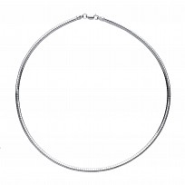 925 Sterling Silver Omega 3mm Collarette Rhodium Plate