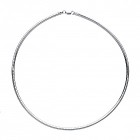 925 Sterling Silver Omega 3mm Collarette Rhodium Plate