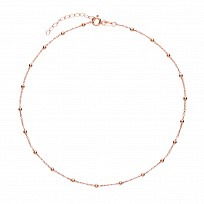 925 Rose Gold Plated Collarette 3mm Oval Beads 14