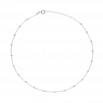 925 Sterling Silver Collarette 3mm Oval Beads 14