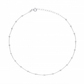 925 Sterling Silver Collarette 3mm Oval Beads 14